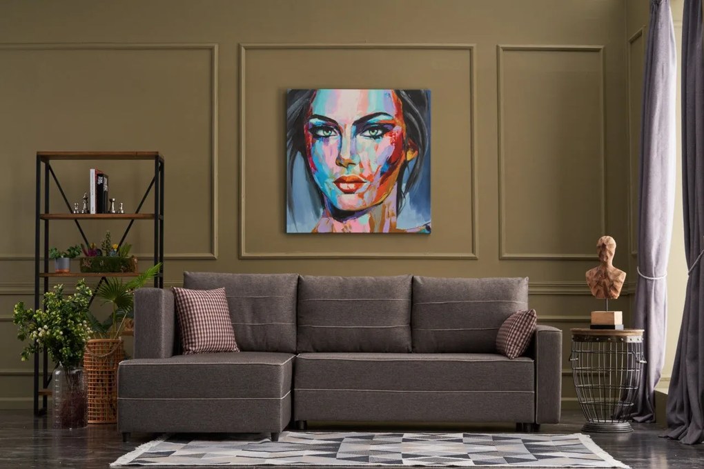 Sofá-Cama de Canto Ece – Castanho – 242x88x90 cm