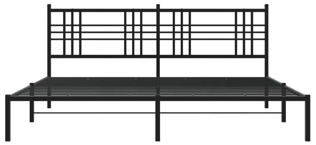 Estrutura de cama com cabeceira 183x213 cm metal preto