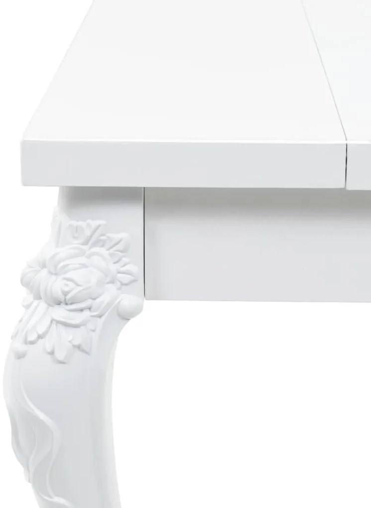 Mesa de jantar 179x89x81 cm branco brilhante