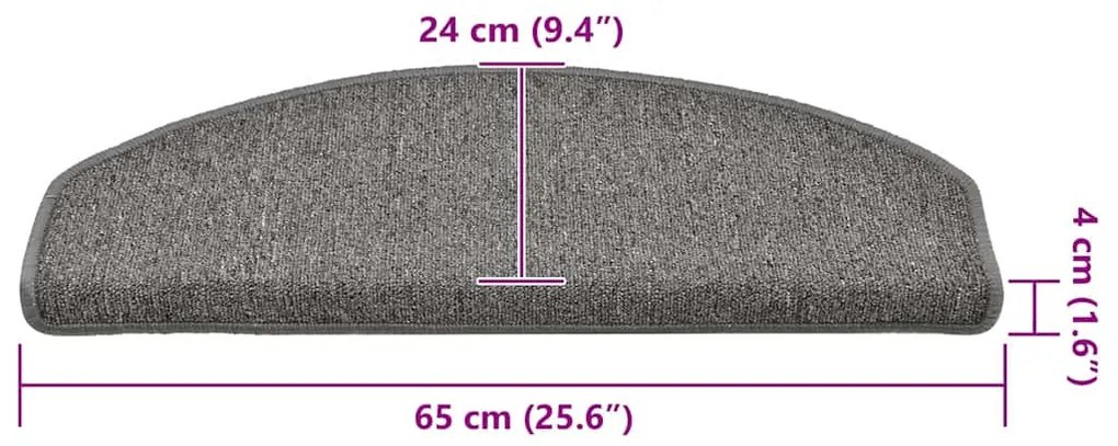 Tapetes de escada 30 pcs 65x24x4 cm cinzento-escuro