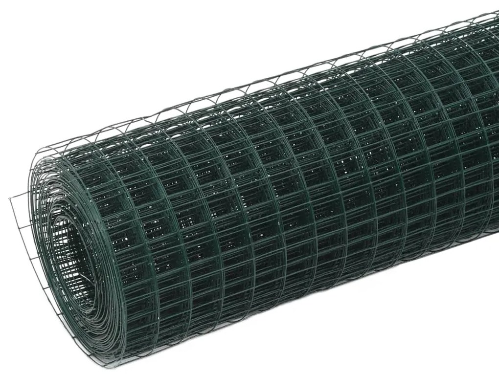 Cerca arame galinheiro 10x0,5 m aço c/ revestimento PVC verde