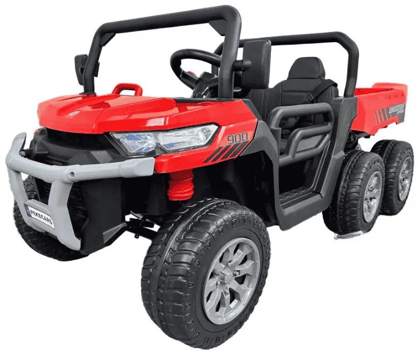 Carro elétrico para crianças Todo terreno Pick-up Racing 24V 2.4G, Rodas Borracha, Assento Couro sintético Vermelho