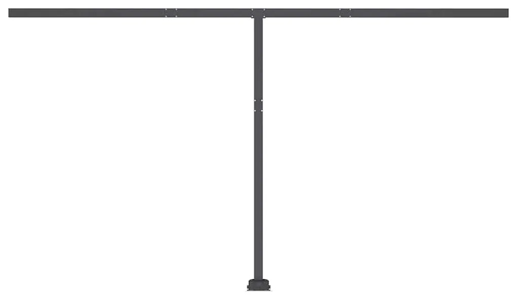 Toldo retrátil manual independente 450x300cm laranja e castanho
