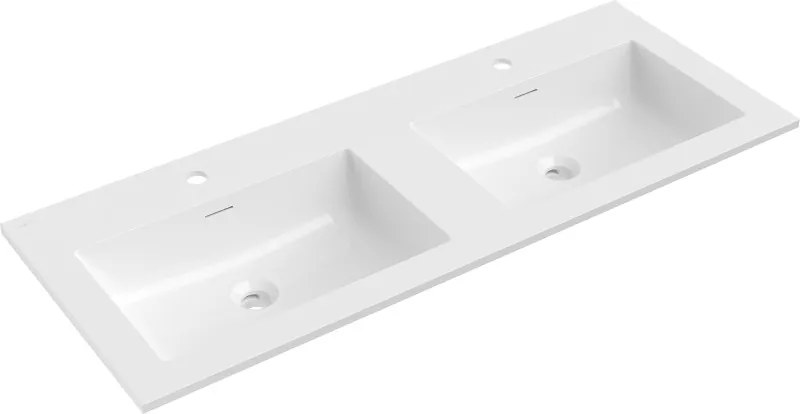 Mexen Otis lavatório duplo embutido de 121 x 46,5 cm, branco brilhante - 25181200D