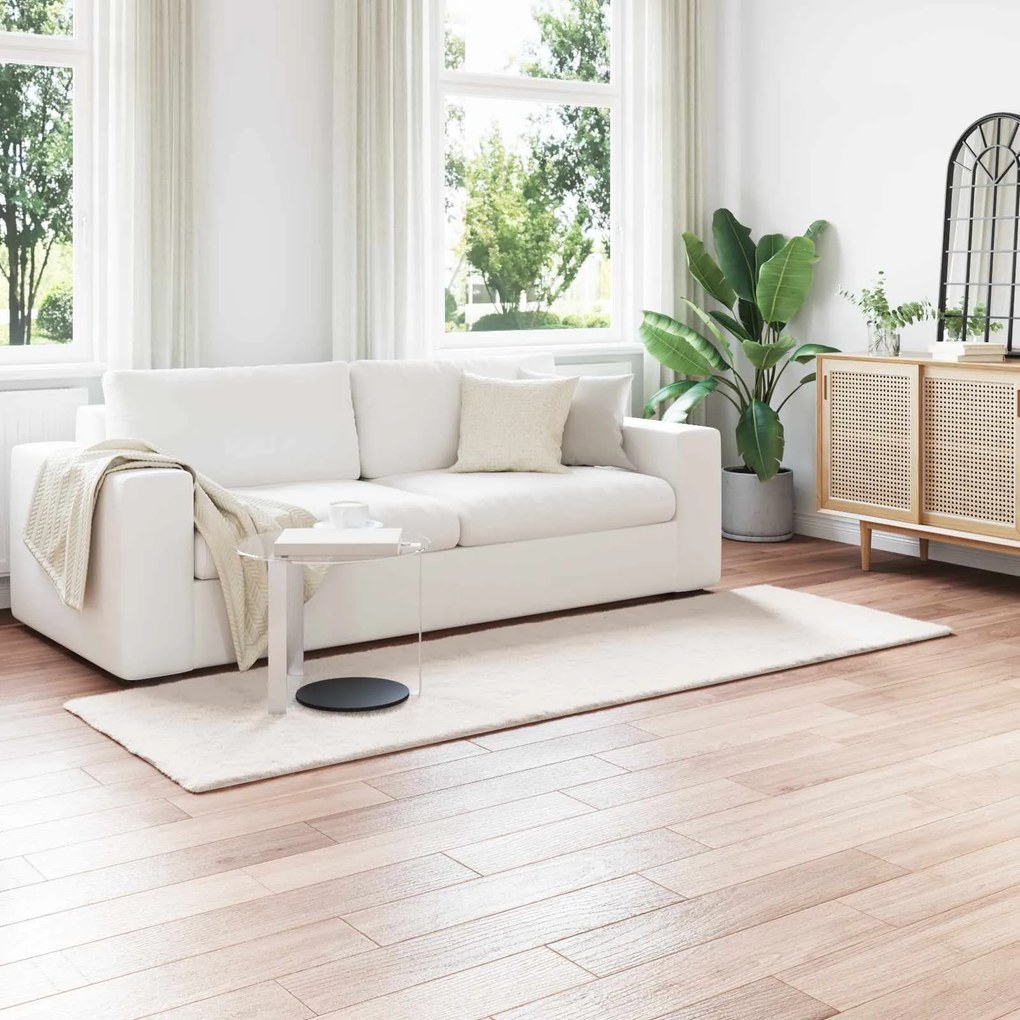 vidaXL Tapete de Pelo Sintético de Coelho Olite Creme 80 x 250 cm