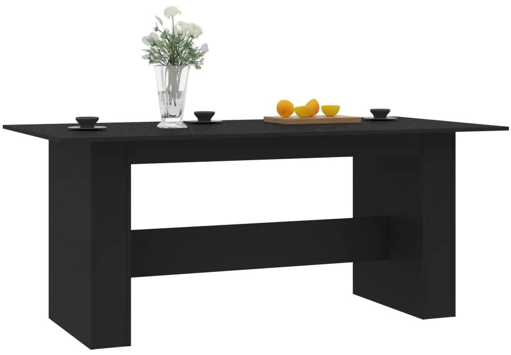 Mesa de jantar 180x90x76 cm derivados de madeira preto