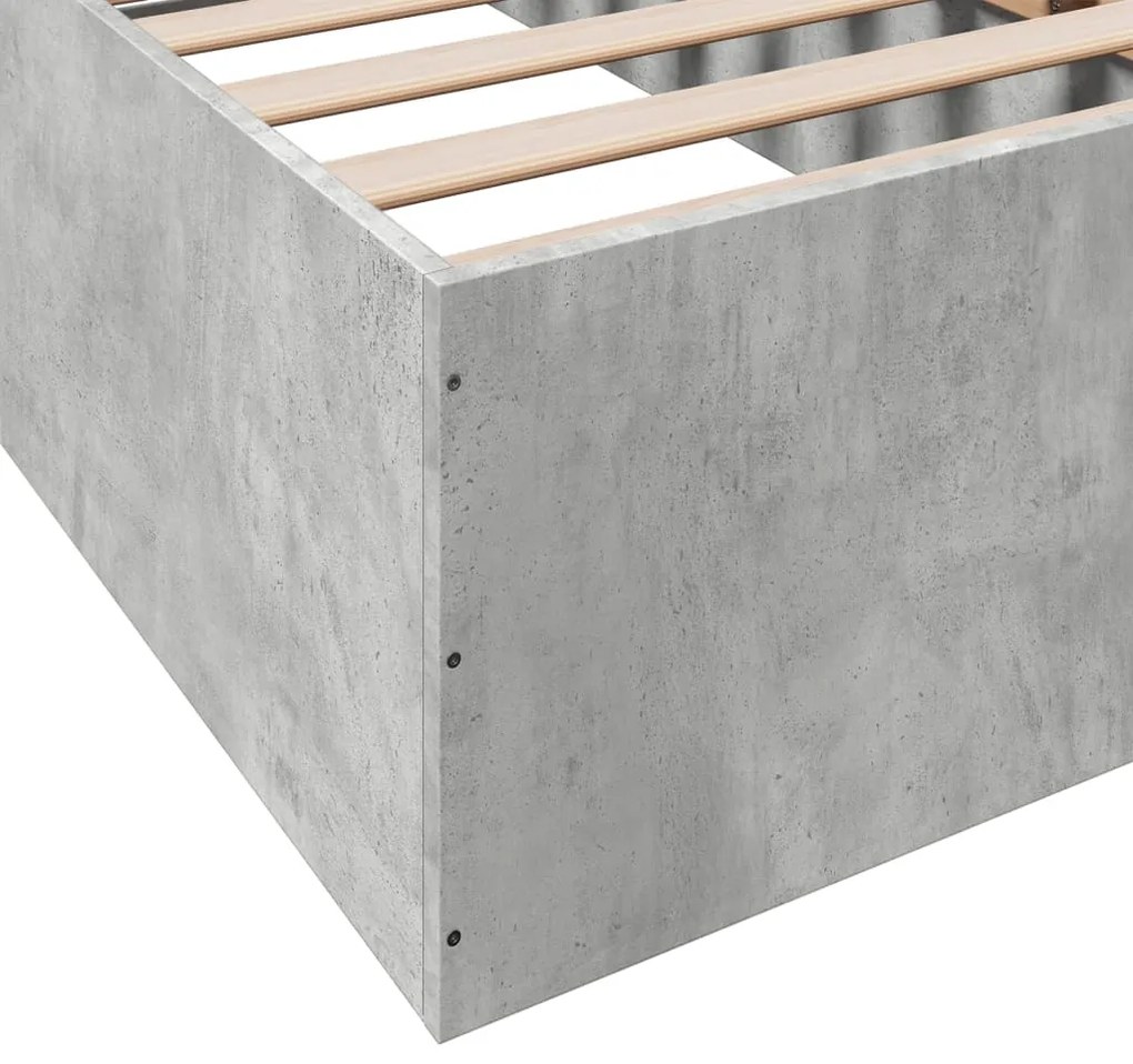 Estrutura de cama 75x190 cm derivados de madeira cinza cimento