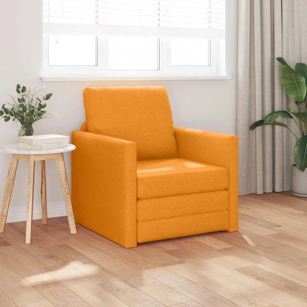 vidaXL Sofá-Cama Amarelo Escuro 74 x 77 x 81 cm tecido