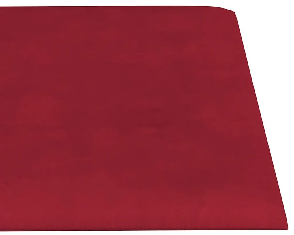 Painel parede 12 pcs 60x15 cm veludo 1,08 m² vermelho tinto