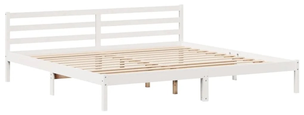 Estrutura de cama com cabeceira 180x200cm pinho maciço branco