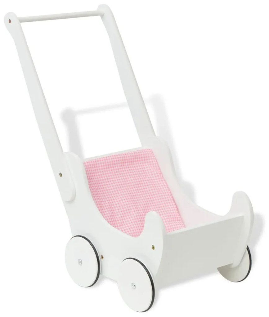 vidaXL Carrinho de bonecas em madeira 53x25,7x50 cm branco