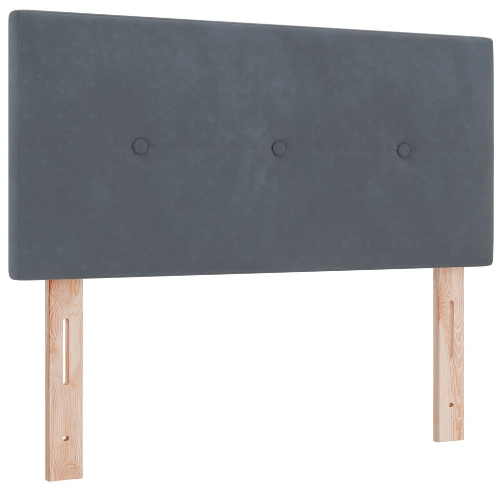 Cabeceira vidaXL Botão Matelassado Cinza Escuro 100 cm Veludo