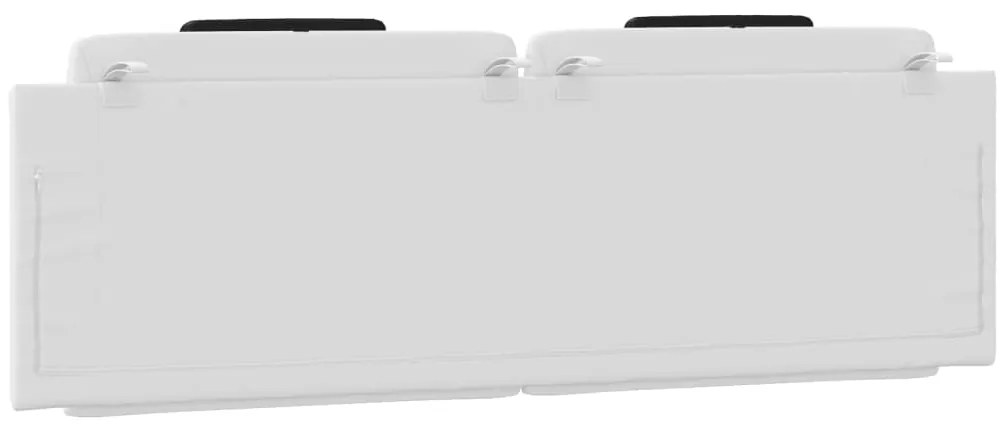 Almofadão de cabeceira 160 cm couro artificial branco e preto