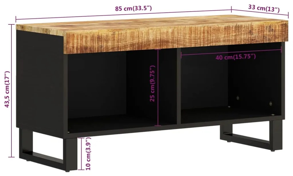 Móvel de TV 85x33x43,5 cm madeira de mangueira maciça