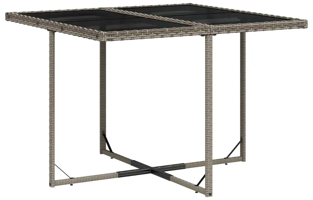 5 pcs conjunto de jantar p/ jardim c/ almofadões vime PE cinza