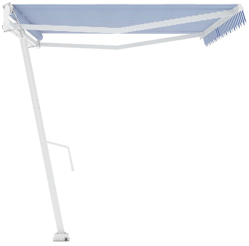 Toldo automático independente 500x350 cm azul e branco