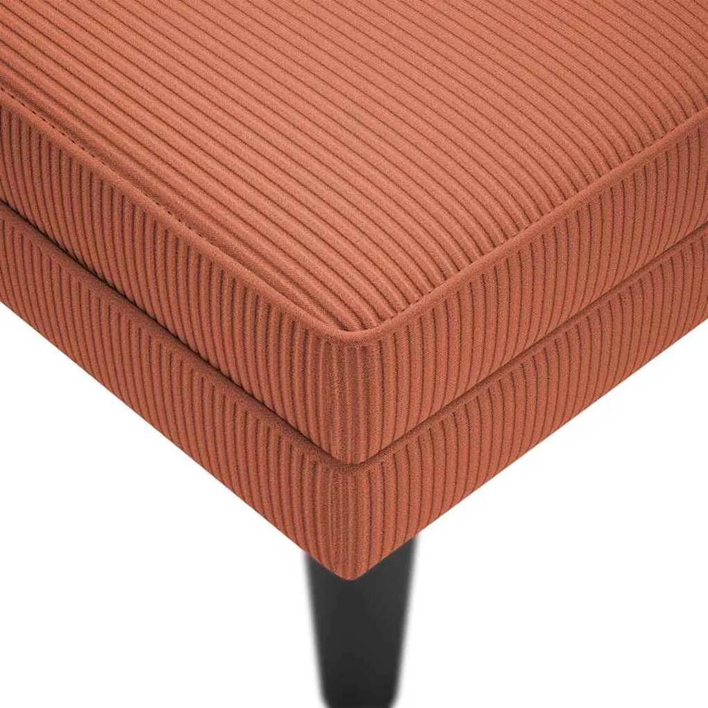 Chaise lounge com almofada tecido corduroy laranja