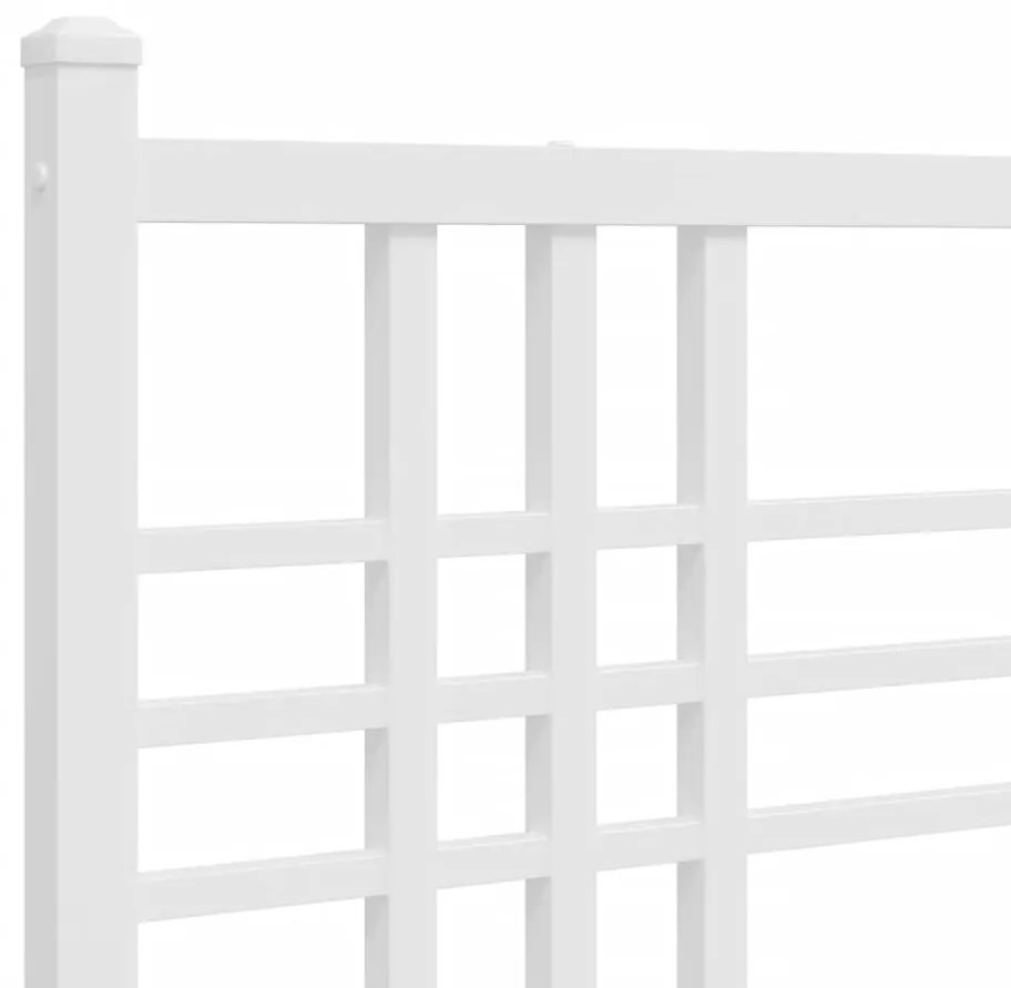 Estrutura de cama com cabeceira e pés 107x203 cm metal branco