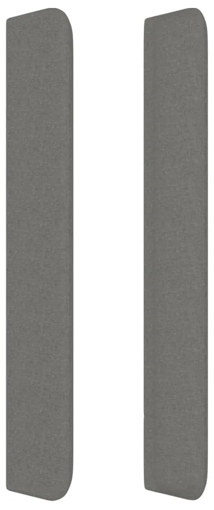 Cabeceira cama c/ abas tecido 147x16x118/128 cm cinzento-escuro