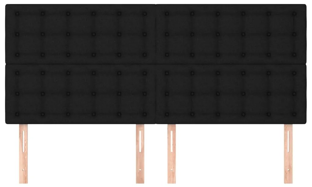 Cabeceira de cama 4 pcs tecido 100x5x78/88 cm preto
