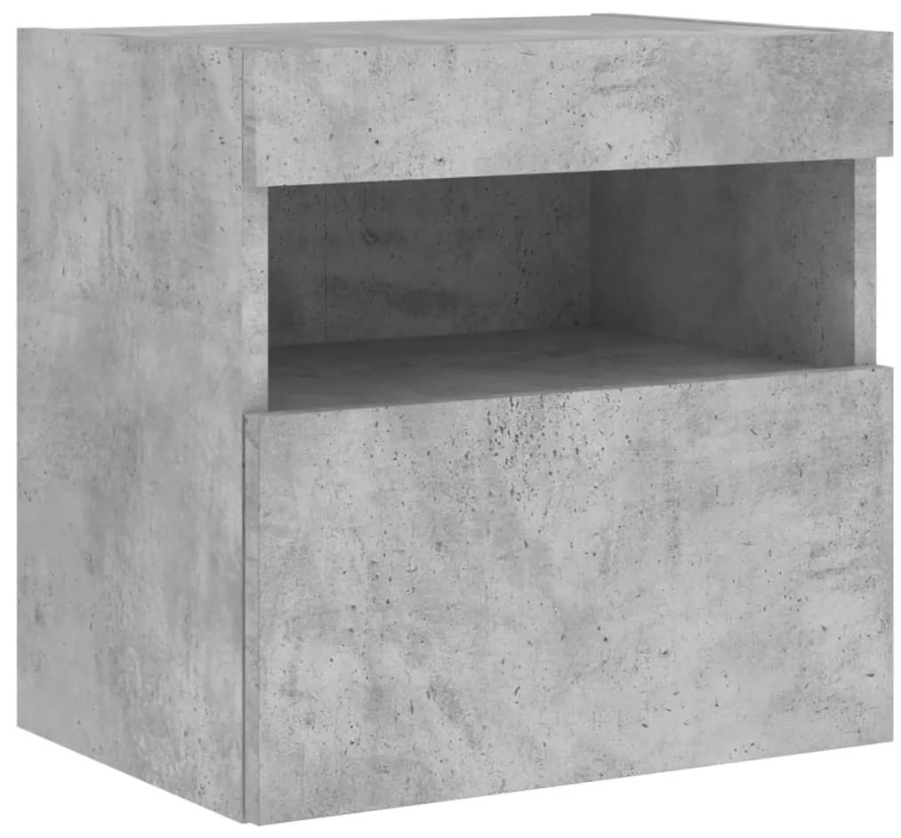 Móvel de parede p/ TV c/ luzes LED 40x30x40 cm cinza cimento