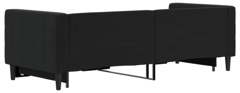 Sofá-cama com gavetão 80x200 cm veludo preto