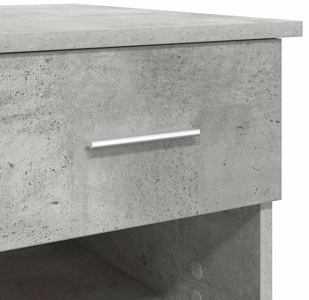 Mesa com armazenamento cinza concreto 90x49.5x75 cm madeira engenheira