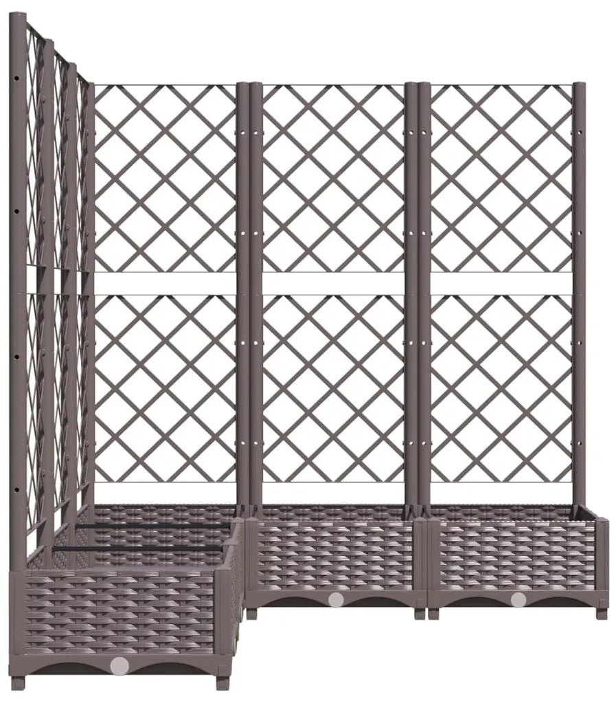 Vaso/floreira jardim c/ treliça 120x120x121,5 cm PP castanho