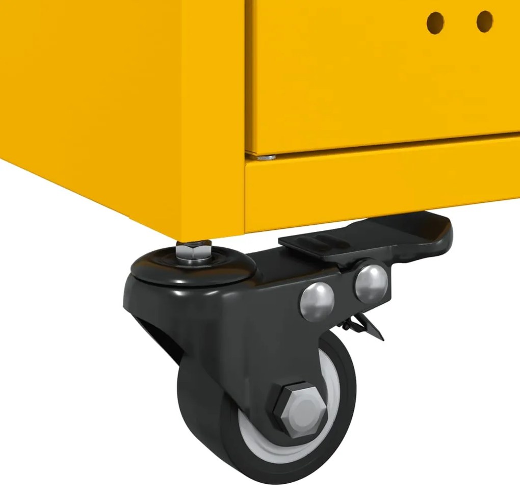 Mesa de centro 68x50x43,5 cm aço amarelo mostarda