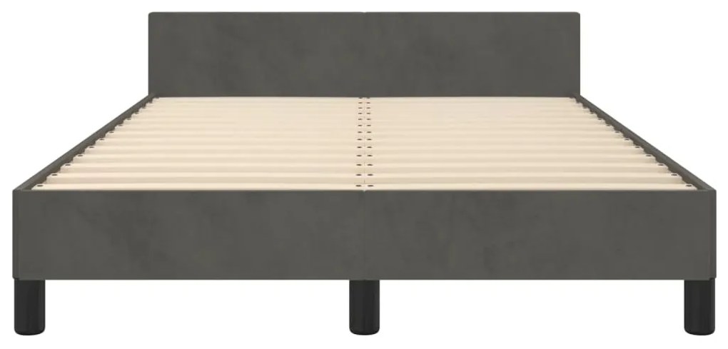 Estrutura de cama sem colchão 120x190 cm Veludo cinza escuro