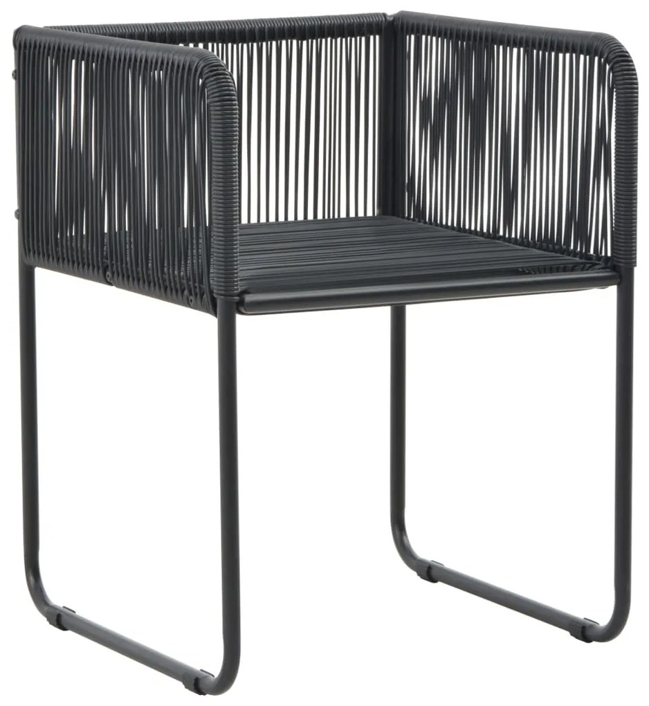 7 pcs conjunto de jantar para jardim preto