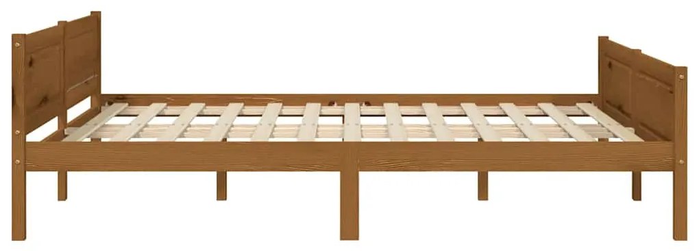 Estrutura de cama 160x200 cm pinho maciço castanho mel