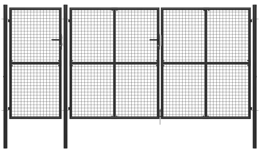 vidaXL Portão de jardim 400x150 cm aço antracite