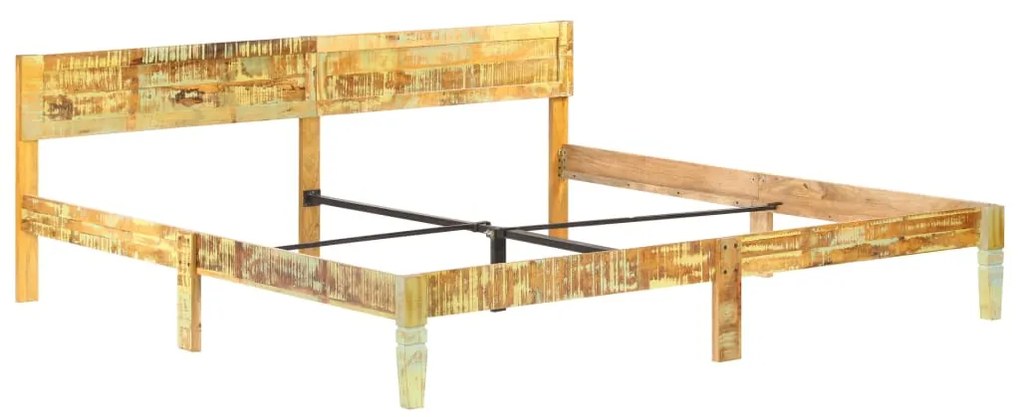 Estrutura de cama madeira recuperada maciça 200x200 cm