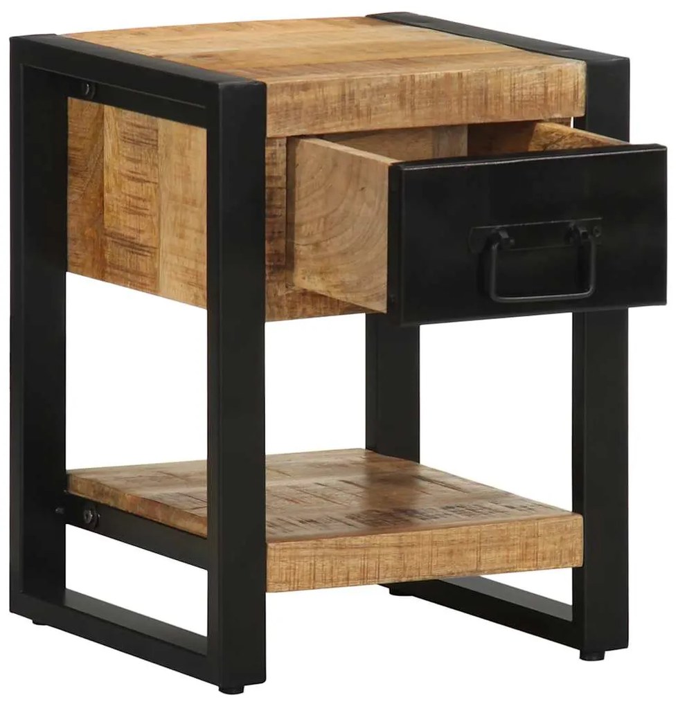 Mesa de cabeceira 35x34x45 cm madeira maciça manga áspera