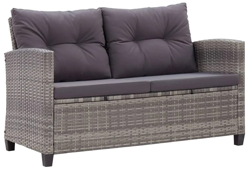 6 pcs conjunto sofás jardim c/ almofadões vime cinzento-escuro