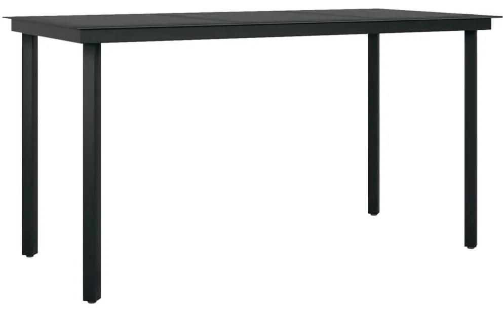 7 pcs conjunto de jantar para jardim preto
