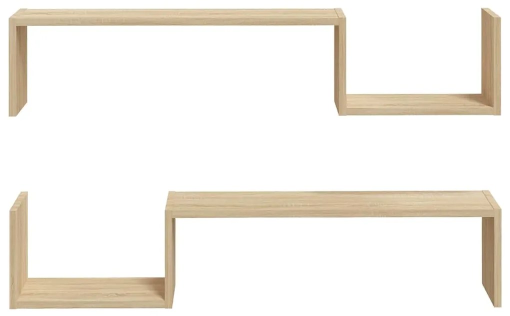 Estantes de parede 2 pcs derivados de madeira carvalho sonoma