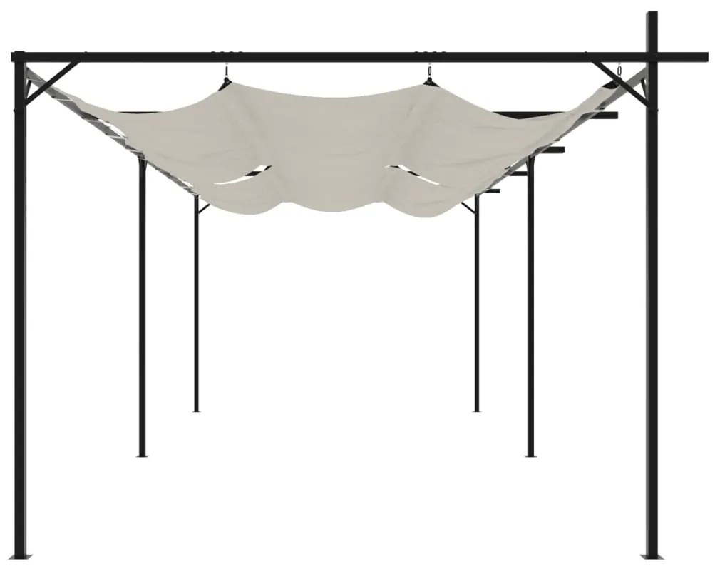 Pérgola com toldo retrátil 589x292x230 cm cor creme