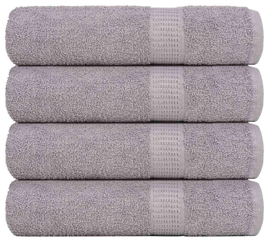 Toalhas de banho 4 pcs 70x140 cm 360 gsm 100% algodão cinzento