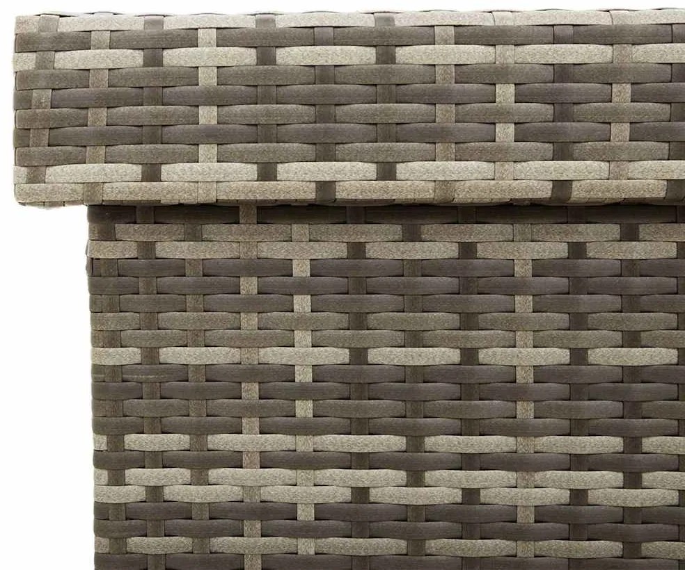 Caixa de arrumação com rodas 110x55x73 cm vime PE cinzento