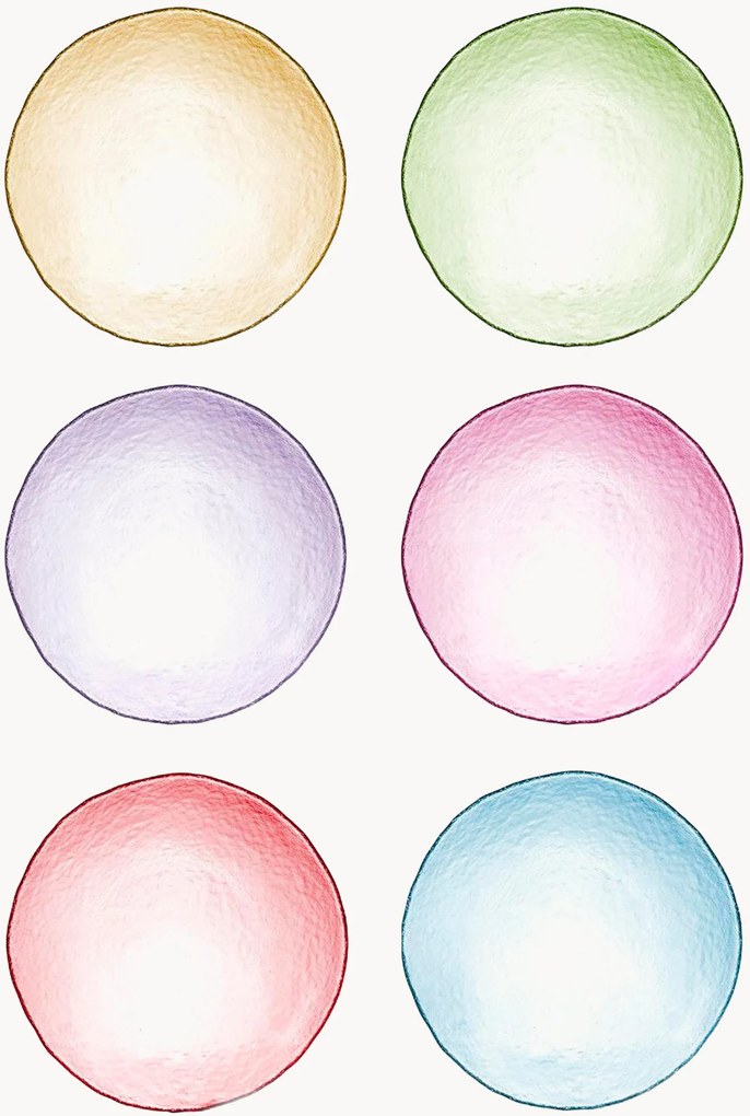 Pratos de sopa em vidro Colors, conjunto de 6