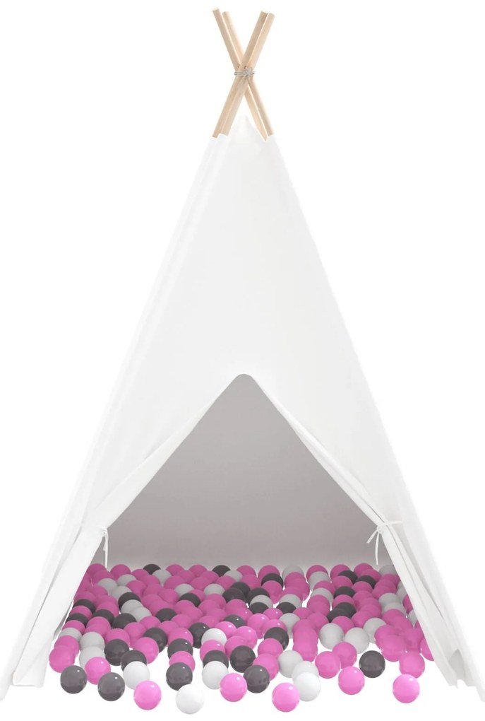 Tenda Teepee Infantil com Bolsa Peach & Bolinhas de Brincar Skin Branc