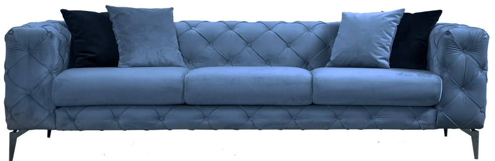 Sofá de 3 Lugares Como – Azul – 237 cm x 73 cm x 90 cm