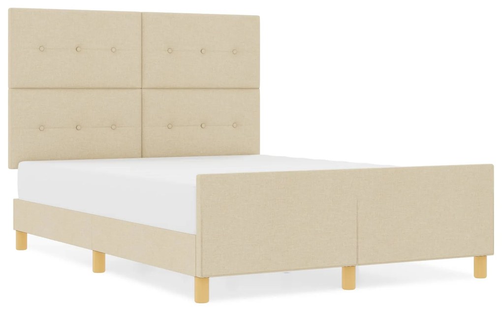 Estrutura de Cama Creme 140x200 cm da vidaXL em Tecido