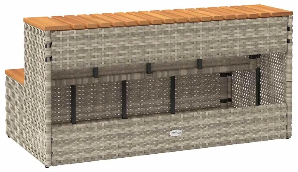 Degrau p/ hidromassagem 100x50x50,5 cm PE e acácia maciça
