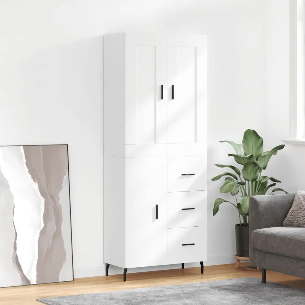 vidaXL Armário alto 69,5x34x180 cm derivados de madeira branco