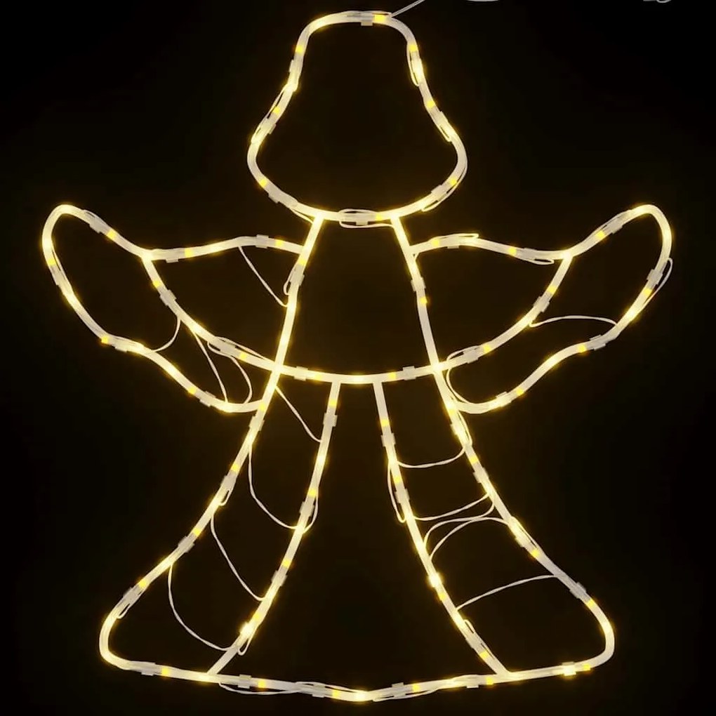 Luzes de Natal anjo silhueta 2 pcs 50 LEDs branco quente