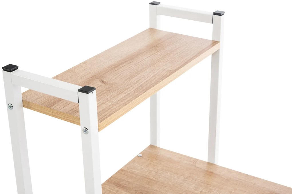 Secretária com prateleiras laterais Poe 120 x 111 x 44 cm Cor Natural