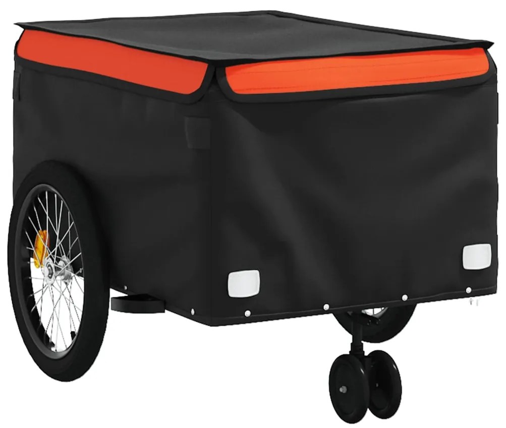 Reboque para bicicleta 45 kg ferro preto e laranja
